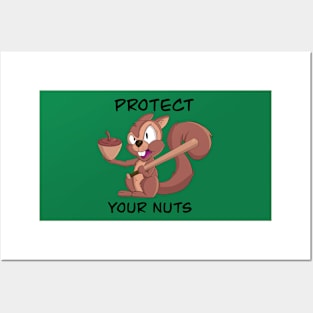 Angry Squirrel Protecting Nuts Posters and Art